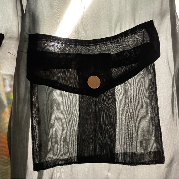 Audette Black Cargo Jogger Sheer Pants XS - Picture 13 of 16